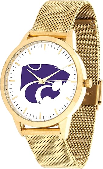 Amazon Co Jp カンザス州立大学ワイルドキャッツ メッシュステートメントウォッチ ゴールドバンド 腕時計