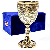 Vintage Brass, Royal Wine Cup, 1 Piece, Renaissance Medieval Gift Vintage Chalice Goblet, Food Safe Sturdy Brass Shot Glasses for Liquor, Ritual, Buddha, Weddings, Royal Medieval Decor, Blessings,