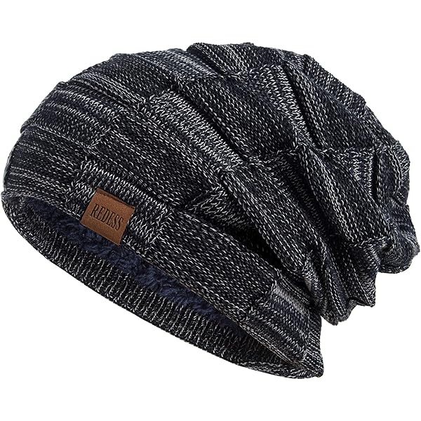 Ensnovo Mens Winter Beanies Hat Soft Lined Thick Wool Knit Skull