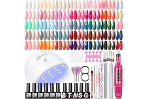COSCELIA 53pcs Gel Nail Polish Kit with U V light and Drill Starter Kit 35 Colors Gel Nail Polish with 5pcs Top Base Coat Nail Art Professional Gel Manicure Kits Christmas Gifts for Women Teens Girls