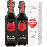 San-J - Gluten Free Tamari Soy Sauce - Specially Brewed - Made with 100% Soy - 10 oz. Bottles - 2 Pack