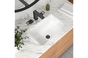 Mocoloo Undermount Bathroom Sink 18 x 12 Inch Rectangle Porcelain White Ceramic Bathroom Sink 6 Inch Deep Basin with Overflow Small Lavatory Vanity Top Under Mounted the Counter