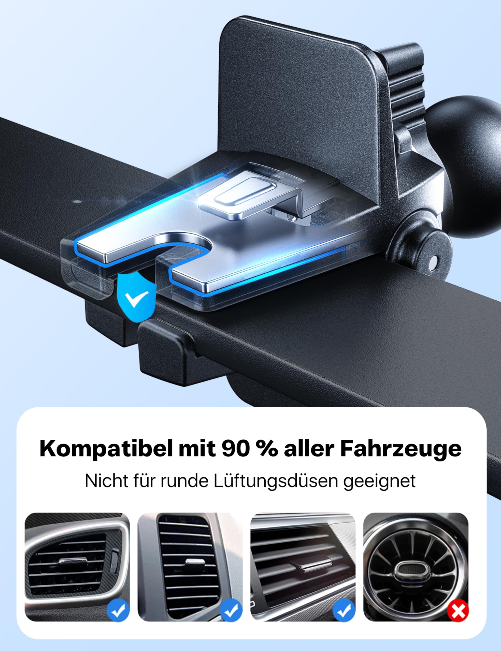 andobil Handyhalterung Auto [2026 Neueste Saugnapf] 3 in 1 Saugnapf & Lüftung Halter Universale KFZ Autohalterung Zubehör für iPhone 17 Pro Max Air 16/15/14/13/12 Samsung Galaxy S25 Ultra/S24/S23 Usw 9