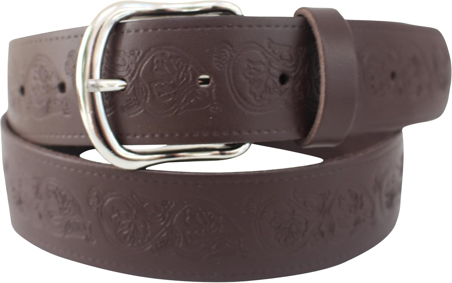 MENS REAL LEATHER 1.5" BELTS FULL REAL LEATHER BELTS EMBOSSED DESIGN