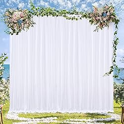 White Backdrop Curtains 4 Panels 5ft x 10ft Photo