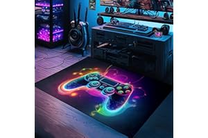 ANGELWARDROBE Gaming Rug, Gamer Rug for Boys Room, Small Game Gamepad Printed Carpets Playroom Rugs for Kids Boys Teens Game Room/Living Room Sofa Floor Polyester Mat, 2'×3'