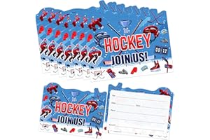 Ice Hockey Birthday Party Invitation Cards 20pcs Sport Theme Party Greeting Card No Envelope for Boys and Girls