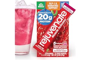 REJUVENATE MUSCLE HEALTH Rejuvenate, Perfect Amino Acid Blend, 1 Stick = 20g Whey Protein, 5 Calories, Vegan Friendly EAA + BCAA for Muscle Growth, Strength & Energy, GLP-1 & Bariatric Support, No Bloat, No Sugar