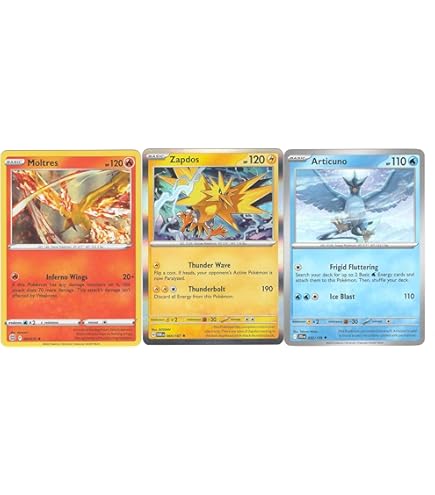 Amazon.com: Articuno Zapdos Moltres – Pokemon Legendary Card Lot