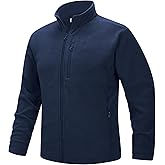 33,000ft Men's Full Zip Fleece Jacket Lightweight Warm Soft Polar Long Sleeve Jackets with Pockets for Winter Hiking Casual
