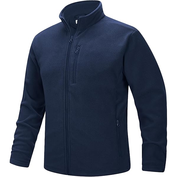 Men's Soft Polar Fleece Jacket with Pockets Lightweight