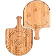 Menesia 12 Inch Premium Bamboo Pizza Peel with Handle,Wooden Pizza Paddle,Cutting Board for Fruit,Vegetables,Cheese,Bread(Cir