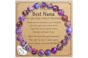 SmileBelle Christmas Gifts for Mom Nana Dog Mom, Nana Gifts Nature Stone Moms Bracelets from Daughter or Son, Dog Lover Bracelet as Stocking Stuffers for Women, Grandma Jewelry Mother Birthday Gifts