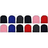 Kids Winter Beanies, 12 Pack Warm Cold Weather Hats Boys Girls Children
