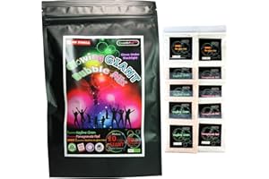 QuarkPod Black Light Glow Giant Bubble Mix - Make 8-16 Gallon Glow Bubble Refill Solution | Made in USA | Non Toxic Bubbles for Kids | Glow in The Dark Neon Party | for Any Bubble Machine (Green+Red)