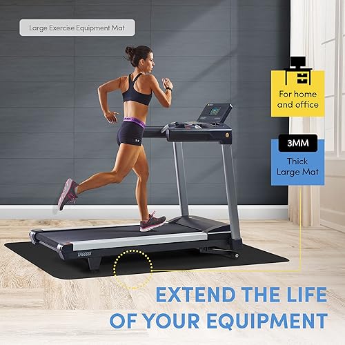 LifeSpan Fitness Exercise Equipment Large Black Mat for Under