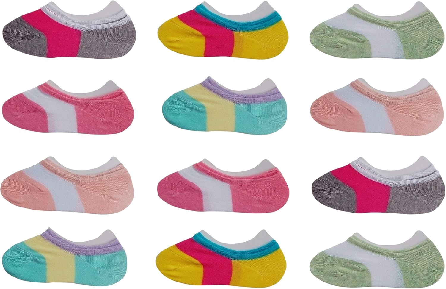RATIVE Thin Flat Liner No Show Low Cut Cotton Socks For Kids Girls (12-pairs/assorted): Clothing