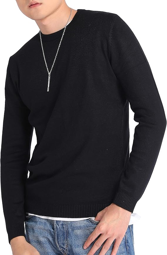Amazon Yoho セーター メンズ ニット クルーネック タートルネック 冬服 暖かい カジュアル 無地 ペンダント付き セーター 通販