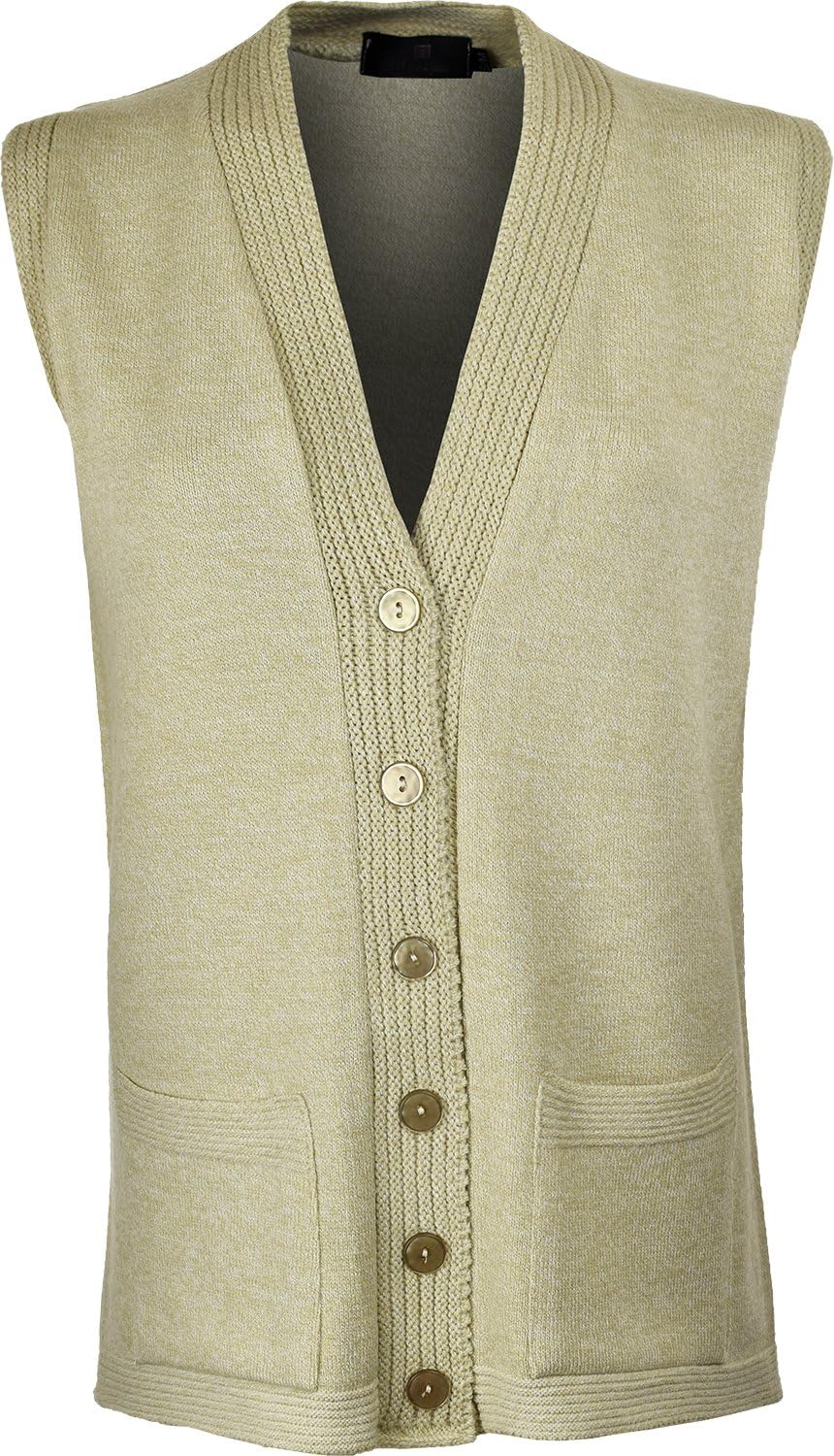 Sonia Fashions Women's Sleeve Less Knitted Waistcoat Cardigan