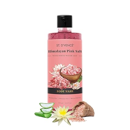 ST. D'VENCE Himalayan Pink Salt Body Wash With Water Lily (500 Ml), 500 ml
