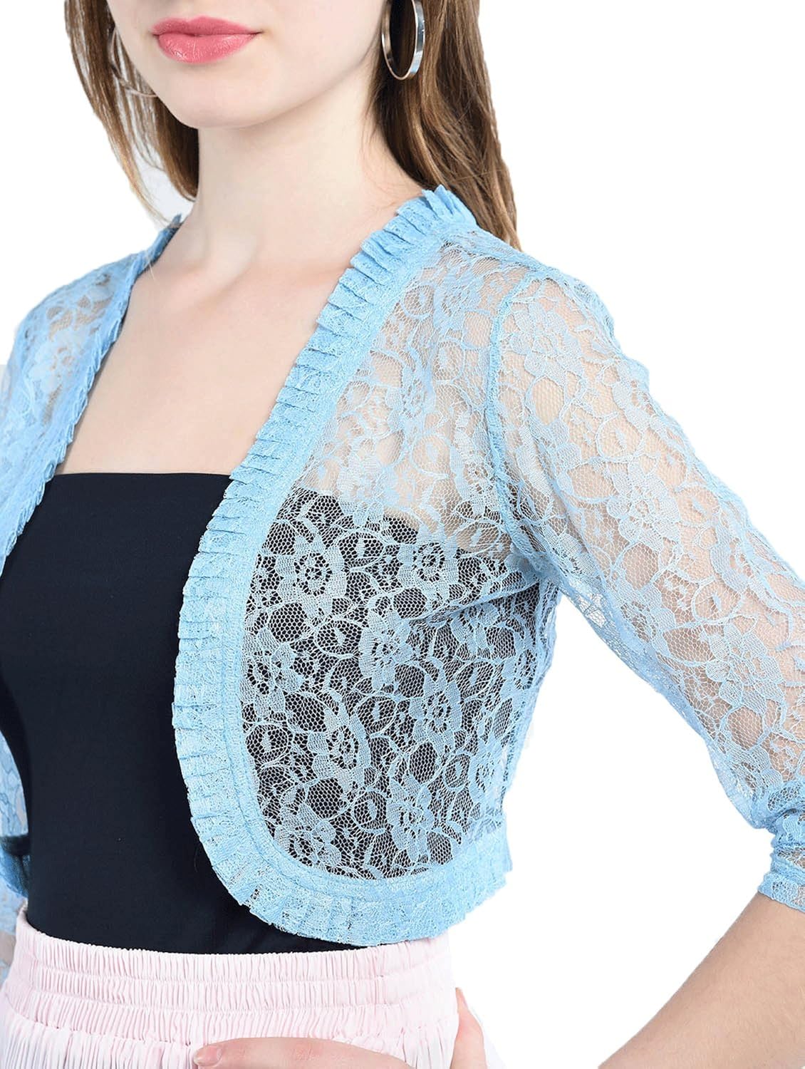 peptrends women pleated neck line shrug