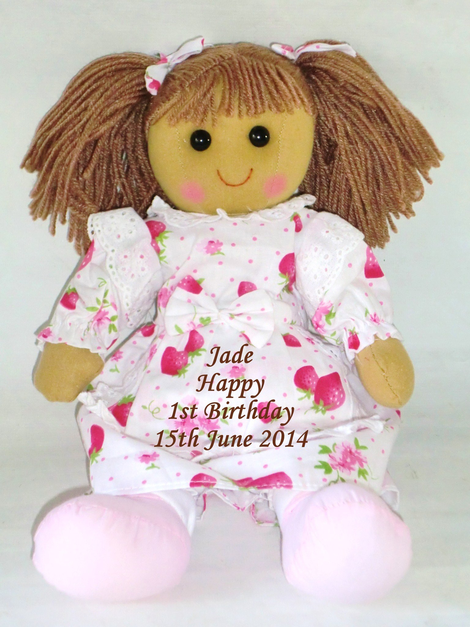 Personalised Large Rag Doll Baby's 1st Birthday Gift 13th, 16th, 18th, 30th, 40th or Any Age