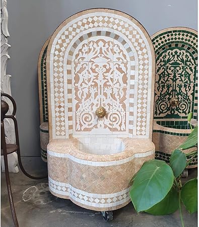 Casa Moro Marokkanischer Mosaikbrunnen Gartenbrunnen Asfor weiß