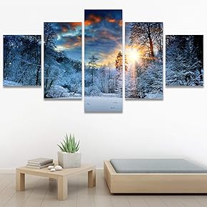 SIGNWIN 5 Panel Canvas Wall Art Modern Art...