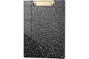Hongri Plastic Acrylic Glitter Clipboard, 8.5x11" Stardard Letter A4 Size Clipboards for Classroom, Taecher, Women.Cute Confetti Clip Board, Office Supplies, School Supplies.
