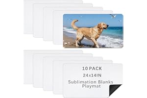 ANPUIMULT 10 Pcs Sublimation Blanks Playmat 14x24 Inch,Smooth Rubber Playing Mat for Trading/Board Games, Versatile Use as Game Pad & Computer Mouse Pad for Home/Game Room