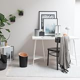Kazai Bennet Design Paper Bin Black Wood Veneer Office Waste Basket view 6