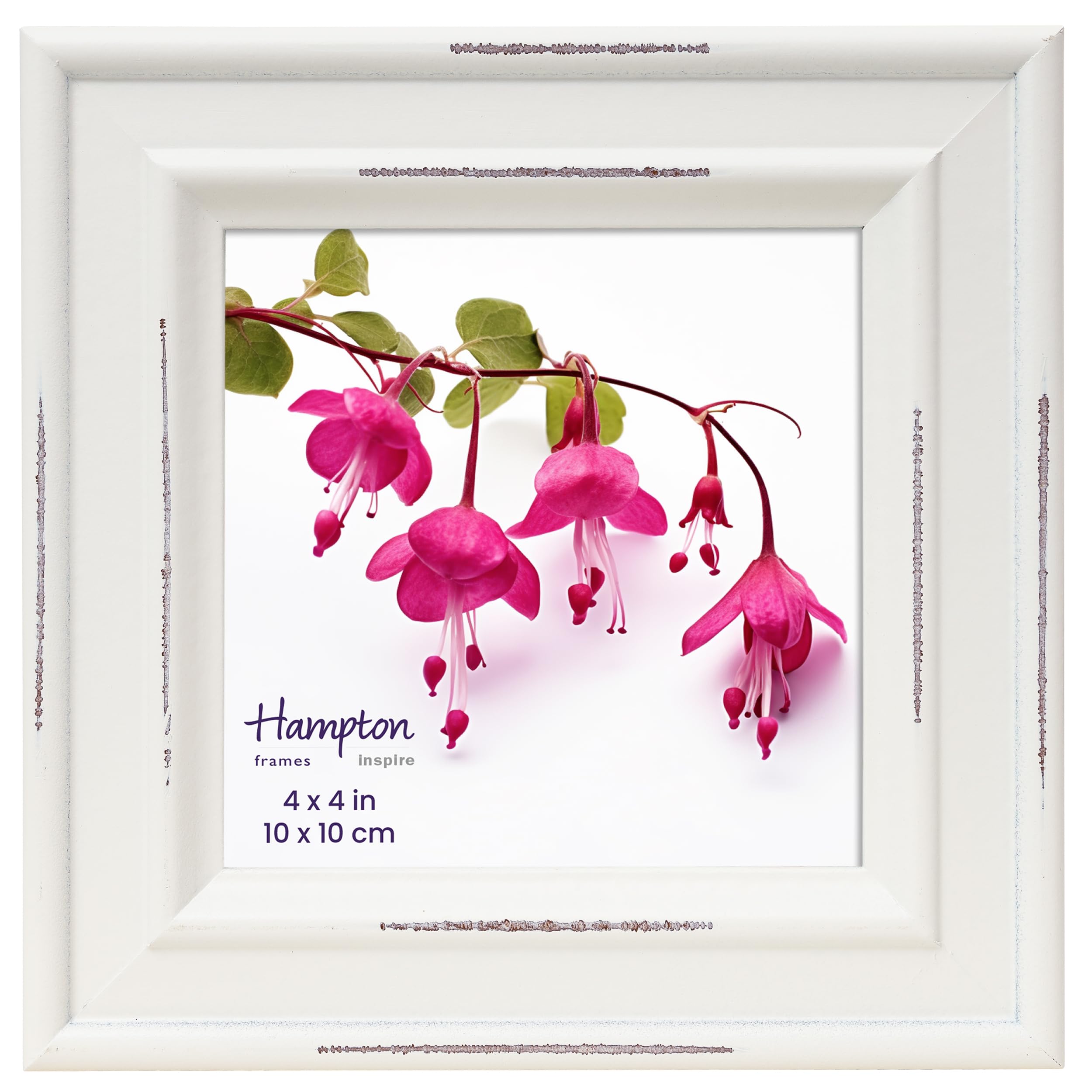 inspire By Hampton PALOMA 4x4 (10x10cm) White Square Picture Photo Frame Glass IBH-PAL301944W