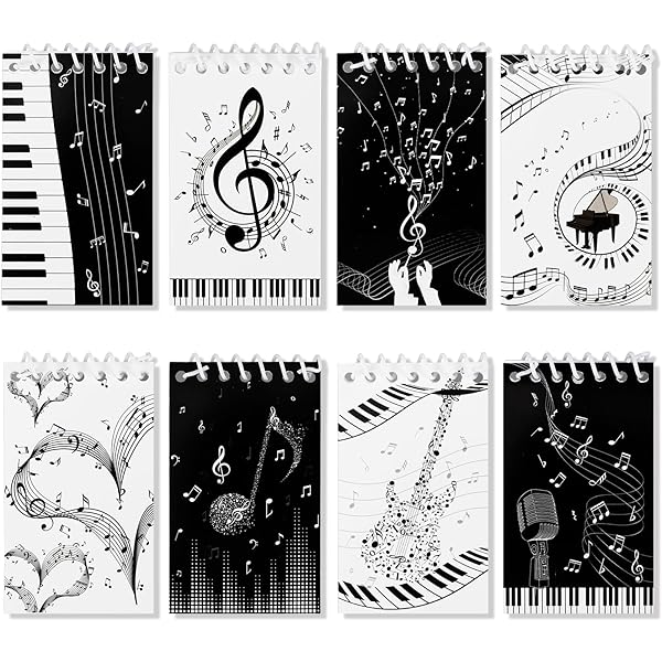 24 Music Theme Notepads - Mini Spiral Notebooks For Party Favors & School Supplies