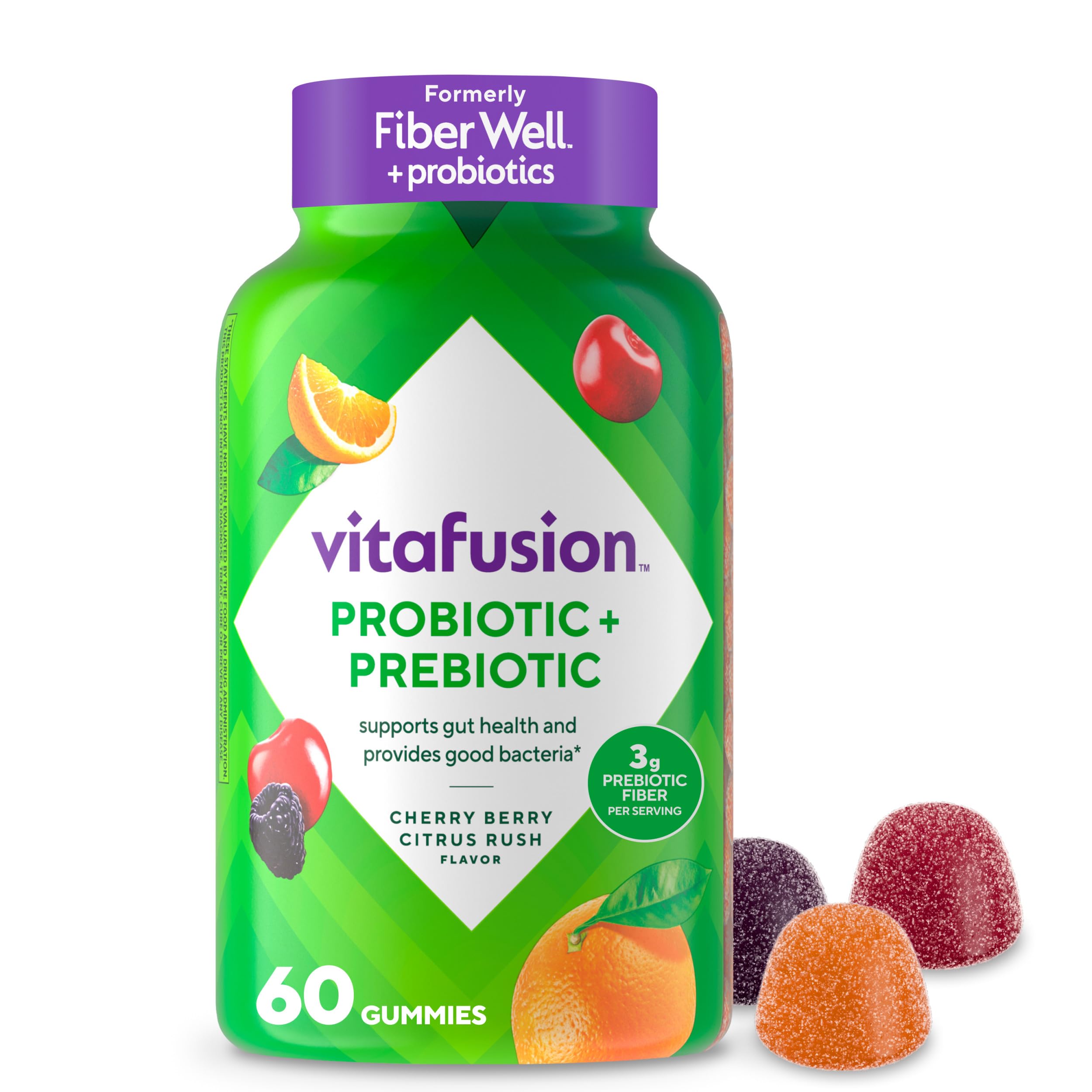 Probiotic + Prebiotic Fiber Gummies (Cherry Berry Citrus Rush)