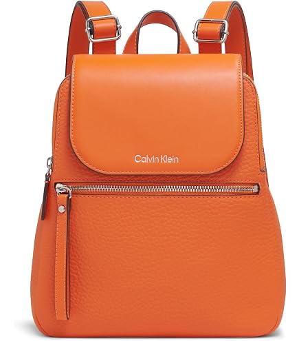 Calvin Klein Convertible Vegan Leather Backpack, Almond/Taupe/Caramel,
