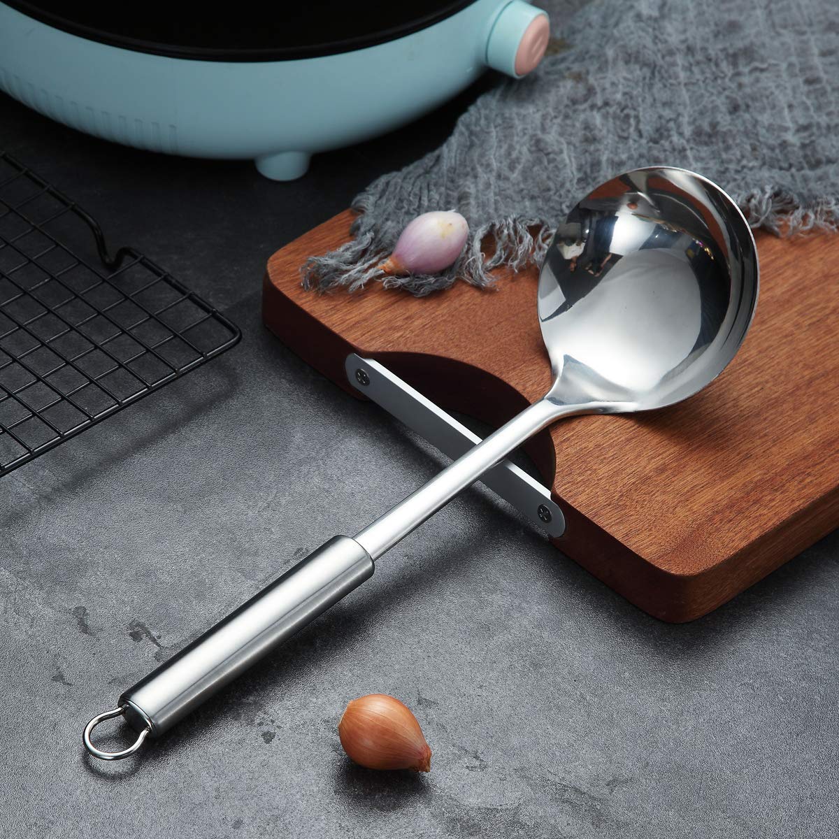 Stainless Steel Ladle, Berglander Soup Ladle, Cooking Ladle, Kitchen Ladle, Metal Soup Spoon For Cooking Non-Stick And Heat Resistant, Dishwasher Safe, Easy to Clean