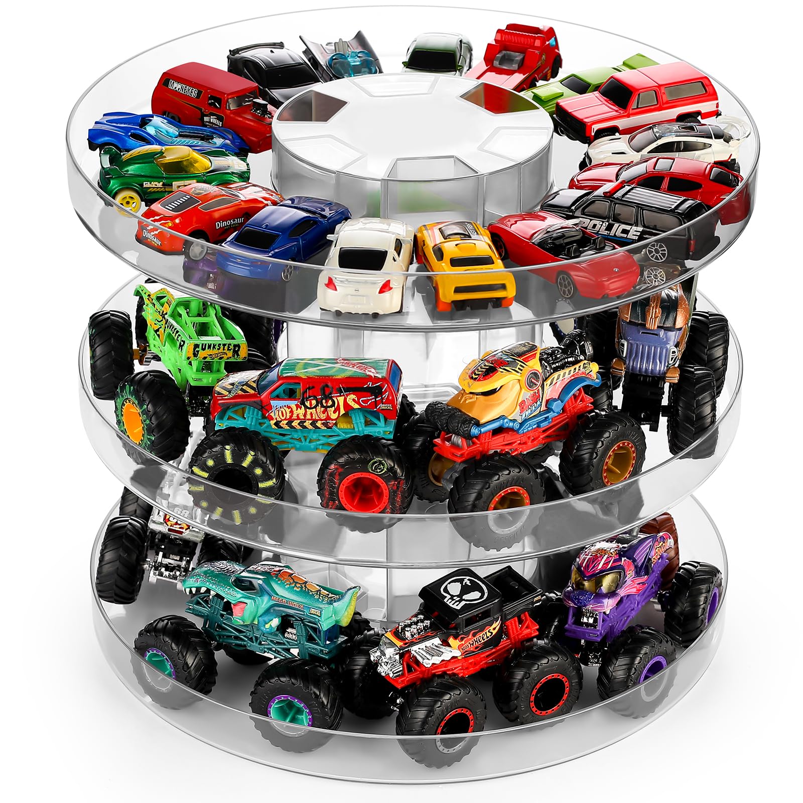 Photo 1 of ***PARTIAL SET ONLY 1*** RHCOM Display Case, 1/64 Scale Diecast Toy Car Storage,Compatible with Monster Jam Trucks, Parking Garage Diorama - Freestanding Storage with 3 Levels Maximum 60-80 Cars (Clear)