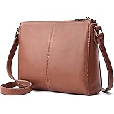 Genuine Leather Crossbody Purses for Women Travel Small Cross body Bag with Built in RFID Wallet Adjustable Shoulder Handbags