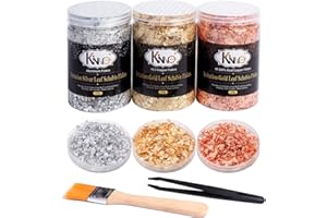 Gold Leaf Flakes Kit, 30g Gold Foil Gilding Flakes for Resin Jewelry Making,Painting Arts, Crafts, Nail Art,Craft