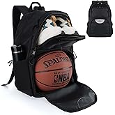 Tidyfy Soccer & Basketball Sports Bag with Ball Pump - Basketball Backpack with Separate Ball & Shoes Holder Compartment, Soccer Basketball Football & Volleyball Bag with Large Capacity
