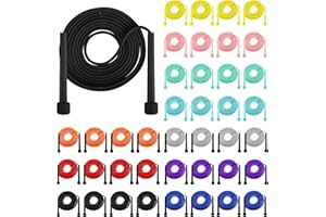 Aodaer PVC Skipping Rope Adjustable Jump Rope for Kids Multicolor Jump Rope Bulk with Plastic Handles Lightweight for Outdoor Fitness Exercise and Weight Loss, Training and Racing