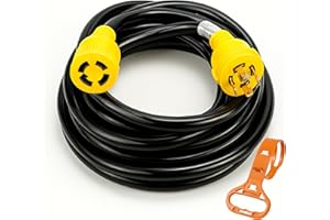 PEAKTOW PTR0113 Generator Extension Cord 30Amp 125/250V 25ft 4 Prong 10 Gauge NEMA L14-30 7500 Watts with Cord Organizer ETL/