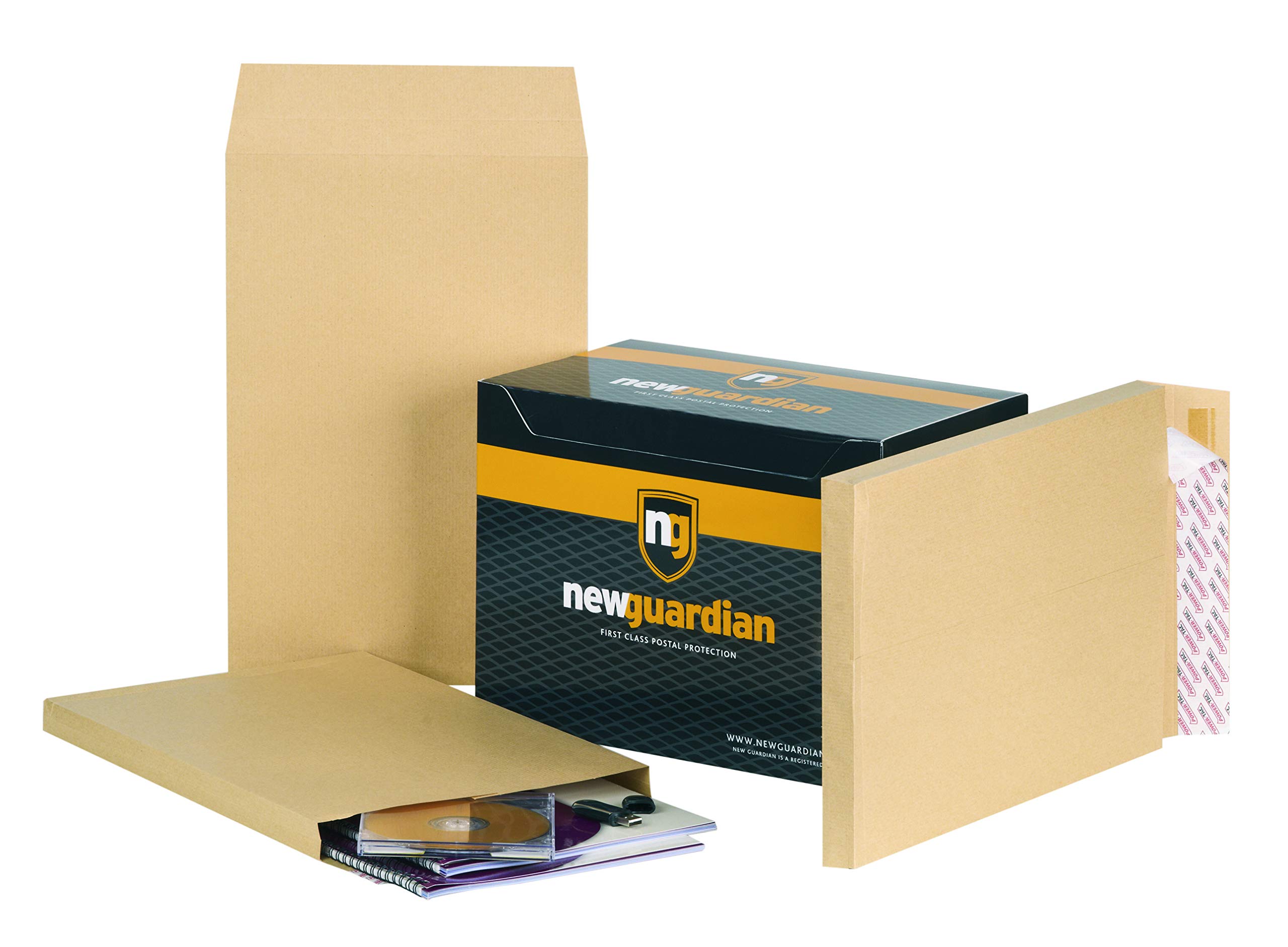 New Guardian Envelopes Heavyweight Peel and Seal Gusset 25mm 130gsm Manilla 381x254mm [Pack of 100]
