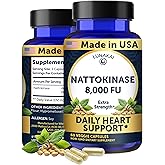 Lunakai USA Made Nattokinase Supplement – 400mg Natto Enzyme, 8000 FU per Serving – Heart & Circulation Support – Non-GMO, 60ct, 4000 FU Capsule
