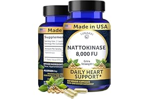Lunakai USA Made Nattokinase Supplement – 400mg Natto Enzyme, 8000 FU per Serving – Heart & Circulation Support – Non-GMO, 60ct, 4000 FU Capsule
