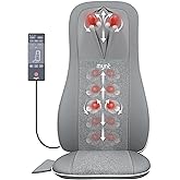Mynt Shiatsu Neck and Back Massager with Heat, 3D Kneading Full Back Massager for Pain Relief Deep Tissue, Foldable Adjustable Chair Massager for Home Office, Christmas Gift for Dad Mom, Gray