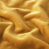 MOONLIGHT20015 Fleece Throw Blanket 400 GSM Mustard 130x150 cm view 6