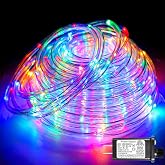 66FT 200 LED Rope Lights for Outside, Multicolor Rope Lights Indoor | Waterproof 8 Modes Plug in Connectable Outdoor String Lights for House Room Garden Backyard Patio Garden Party Decorations