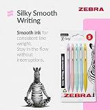 Zebra Pen Z-Grip Smooth Ballpoint Pens Black Ink 5 Pack Pastel Shoulder Barrel view 2