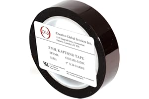 CGS TAPE CGS, 2 Mil Dupont Kapton® Tape. High Temperature Heat Tape, UL 510 Flame Retardant, Clean Removal. 1" x 36 Yards